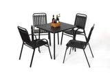 5-Piece Plastic chair and steel table Outdoor Dining Set, plastic Chairs and Table Set for Garden 90193128