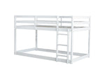 ZUN Solid Wooden, Solid Rubber Wooden Twin over Twin Loft Bed with Ladder, with Bed Platform of W504P191666