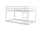 ZUN Solid Wooden, Solid Rubber Wooden Twin over Twin Loft Bed with Ladder, with Bed Platform of W504P191666