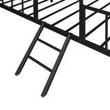 Metal House Bed Frame Twin Size with Slatted Support No Box Spring Needed Black MF289091AAB