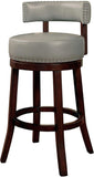 ZUN Sherly Set of 2 Bar stool 30" Swivel Stool Dark Oak Solid wood Dark Gray Leatherette Chairs Dining B01152174