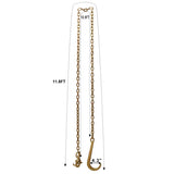 Grade 70 5/16 Inch x 10 Feets Transport Tow Chain J Hook Long Shank w/R T J Grab Hook Yellow Zinc W465133708