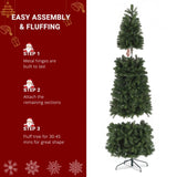 7.5ft Pencil Shape Automatic Tree Structure PVC Material 1090 Round Heads 350 Lights Warm Color With 58420987