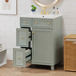 ZUN 24-Inch Bathroom Vanity Cabinet with Ceramic Sink, 2 Drawers, 1 Door WF532034AAF