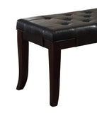 Linon Tufted Bench, Faux Leather, Espresso T2574P164588