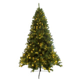 ZUN Pre-lit Christmas Tree 7.5ft Artificial Hinged Xmas Tree with 400 Pre-strung Led Lights Foldable W49819945