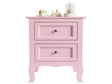 Macaron powder, MDF spray paint, 40*30*60cm, two-drawer bedside table, pastoral style 1pc 66169456