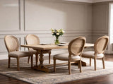 French Country Dining Chairs Set of 2, Upholstered Chairs with Round Back, Wire drawing techniques , W3426P478063