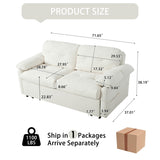 Convertible Pull Out Sofa Bed Queen Size, 3-in-1 Convertible Sleeper Couch with Thicked Cushions and W3163P269692