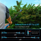 2-in-1 Electric Pruning Shear with Pole - 850W Brushless Motor, 200min Run Time, 4.5-6.3ft Extension 47093163