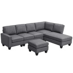 ZUN [New] 104.3*78.7" Modern L-shaped Sectional Sofa,7-seat Linen Fabric Couch Set with 68288561