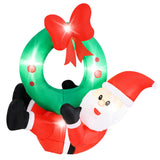 4ft Inflatable Santa Wreath Christmas Decor 5 LED Lights , IP44 Waterproof 90175772
