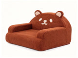 Kids Armchair Toddler Reading Sofa, Full Compression, Teddy Velvet Cute Brown Bear Shape Kids Sofa 13991023