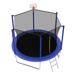 ZUN 10FT Trampoline for Kids, Basketball Hoop and Ladder, Outdoor Kids Trampoline with Safety K1163P147163