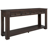 ZUN TREXM Console Table/Sofa Table with Storage Drawers and Bottom Shelf for Entryway Hallway WF287219AAP
