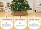 Handcrafted Woven Christmas Tree Collar - Seagrass Wicker Tree Skirt & Stand Base Cover 77726471