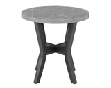 ZUN Modern Gray 3-Piece Cocktail Set Faux Marble Top Oval Coffee Table and Two Matching Round End Tables B011P244329