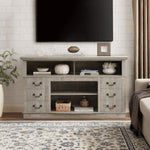 ZUN Traditional TV Media Stand Farmhouse Rustic Entertainment Console for TV Up to 65" with Open and 82400491