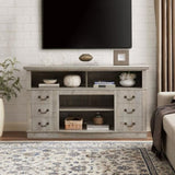 ZUN Traditional TV Media Stand Farmhouse Rustic Entertainment Console for TV Up to 65" with Open and 82400491