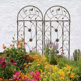 2 Pack Metal Garden Trellis 86.7" x 19.7" Rustproof Trellis for Climbing Plants Outdoor Flower W1586P243847