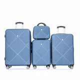 4-piece ABS lightweight suitcase, 14 inch makeup box, aircraft wheels BLUE W284P149260