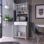 ZUN Bay Area Pantry, Two Door Cabinets, One Drawer, Four Adjustable Metal Legs B128P148867