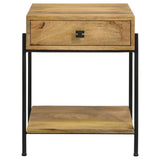 Natural Mango 1-Drawer Accent Table with Bottom Shelf B062P153900