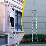 4.1-meter telescopic ladder, aluminum telescopic ladder, non slip feet, maximum capacity of 300 W2717P256991