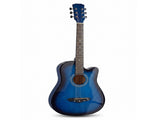 Blue 38-inch Acoustic Guitar with Picks, Strings, Capo, Case, Tuner, and Strap 24629343