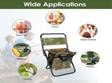 Portable Folding Camping Fishing Chair, Lightweight 2.31lbs Outdoor Stool with Builtin Cooler Bag, 54102397