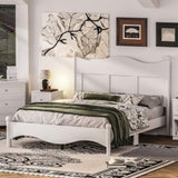 Queen Size Elegant Design Wood Platform Bed Frame,Retro Style Platform Bed with Wooden Slat N733P199703K