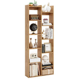 25.5" x 8" x 64" Wooden Bookcase with Anti-Tipping Kits - Natural 74681126
