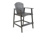 Outdoor Acacia Wood Adirondack Barstools, Set of 2, Dark Gray 61680.00DGRY
