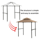 Outdoor Grill Gazebo 8 x 5 Ft, Shelter Tent, Double Tier Soft Top Canopy Steel Frame with hook W41931517