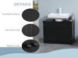 Bathroom Cabinet with 2 Doors and Shelf Bathroom Vanity black-AS Prohibited by 34763174