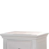 Pine Wood Nightstand with 2 Drawers, White B016P253773