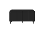59'' Farmhouse Curved Vintage Storage Sideboard with Large Wooden Handles, Vertical Wood Grain W1445P214050