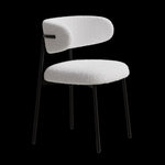 ZUN dining chairs set of 2 white , medieval modern dining chairs, teddy velvet chairs with metal legs, W1727P229055