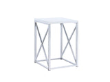 Glossy White and Chrome Accent Table B062P145497