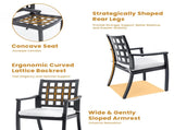 Modern Classic Cast Aluminum Outdoor Patio 2-Piece Dining Chairs, Textured Ember Black Finish, W1886P271053