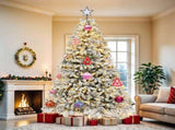 6ft Pre-lit Snow Flocked Christmas Tree with 1000 Branch Tips & 250 Lights, Christmas Pine Tree with 38625631