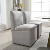 COOLMORE 360 Degree Swivel Upholstered Dining Set of 2 Swivel Dining Room Kitchen W1539P277684