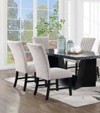 Unique Contemporary Gray Boucle Fabric Set of 2pc Dining Chairs Black Wooden Legs Parson Side Chair B011P234754