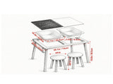 Toddler Sensory Table and Chairs Set with 2 Stools, 2 Storage Bins & Paper Roll Holder, 77839634