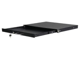 19" 1U Steel Plate DJ Drawer Equipment Cabinet with Keys Black 29080641