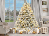 6ft Snow Flocked Artificial Christmas Tree with 250 Lights, 800 Branch 02576508