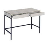 ZUN Natural and Black Writing Desk with 2 Drawers B062P184551