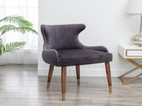 Lindale Contemporary Velvet Upholstered Nailhead Trim Accent Chair, Gray T2574P164505