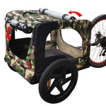 ZUN Camouflage Foldable Bicycle Trailer Bike Trailer for Camping Pet Dog Cat Luggage Carry 97660378