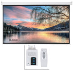 ZUN 92" 16:9 80" x 45" Viewing Area Motorized Projector Screen with Remote Control Matte White 38942833